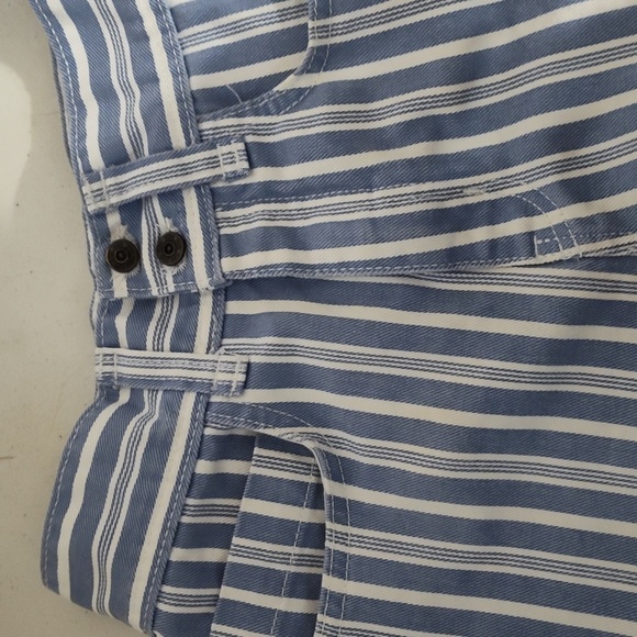 BDG Urban Outfitters Women's 6 Blue White Striped High Waisted Cuffed Shorts - Picture 8 of 8